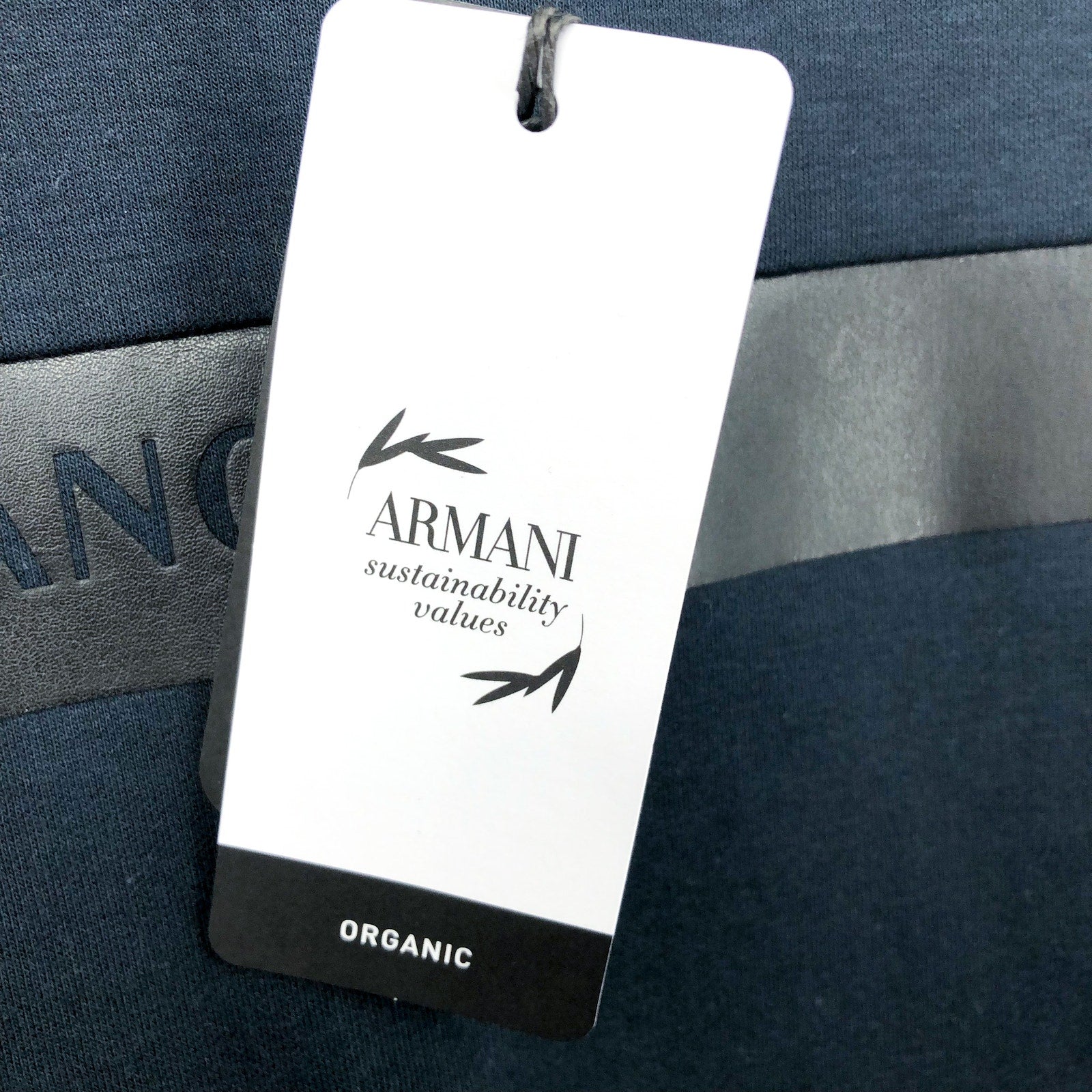 ARMANI EXCHANGE Men's Logo Band Sweatshirt Medium Dark Navy Blue Crewneck NWT