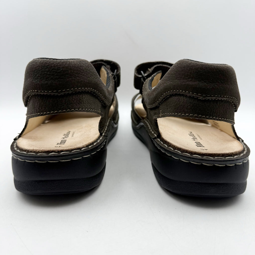 Finn Comfort Womens Skiathos Sandals EU 45 US 11 Brown Nubuck Leather NIB