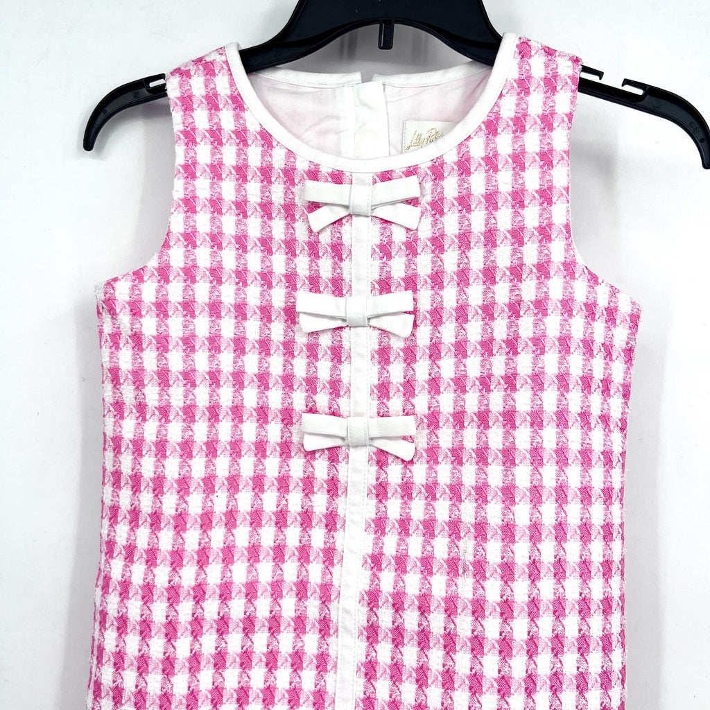 LILLY PULITZER Girls Aria Shift Dress Size 10 Rousseau Pink White Check NWOT