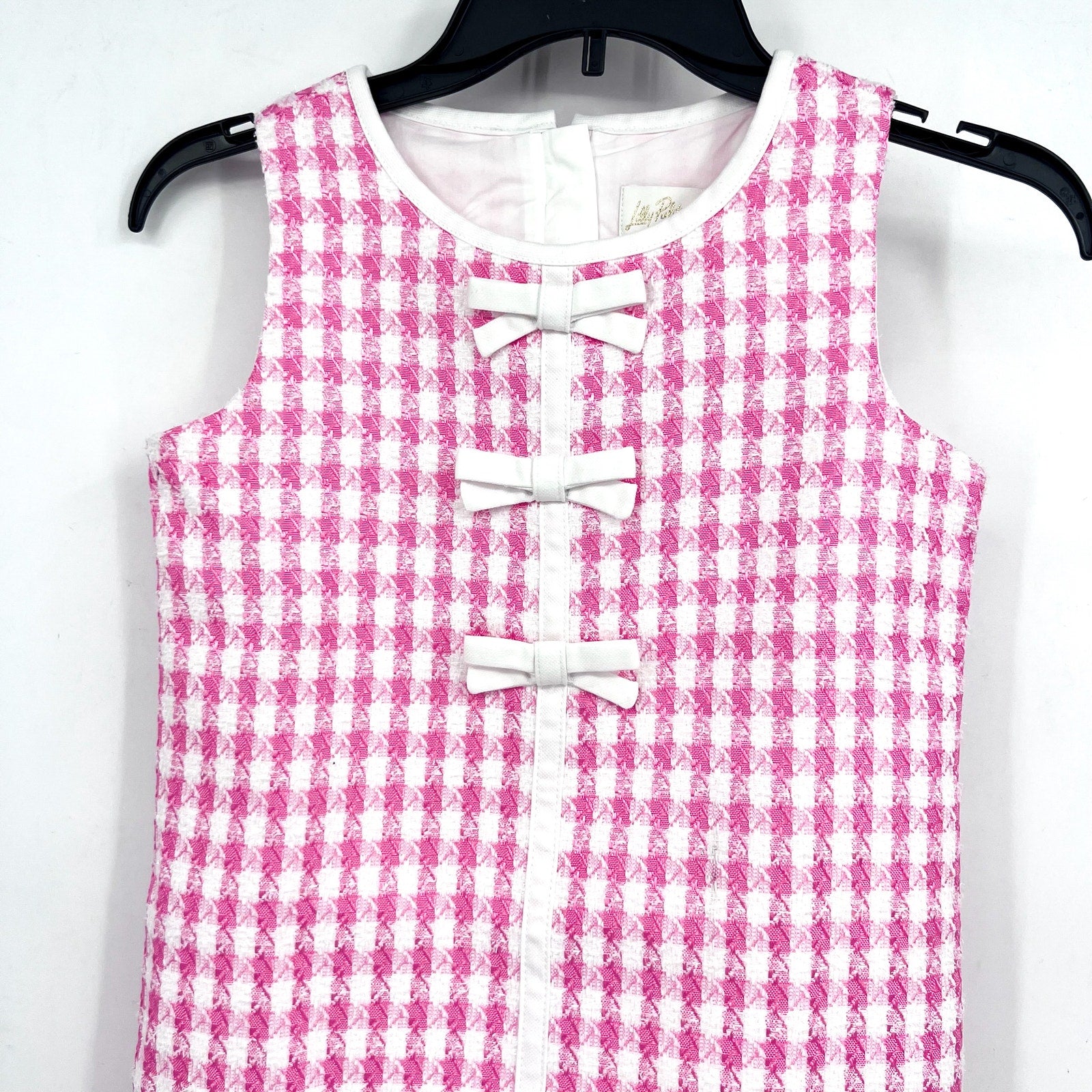 LILLY PULITZER Girls Aria Shift Dress Size 10 Rousseau Pink White Check NWOT