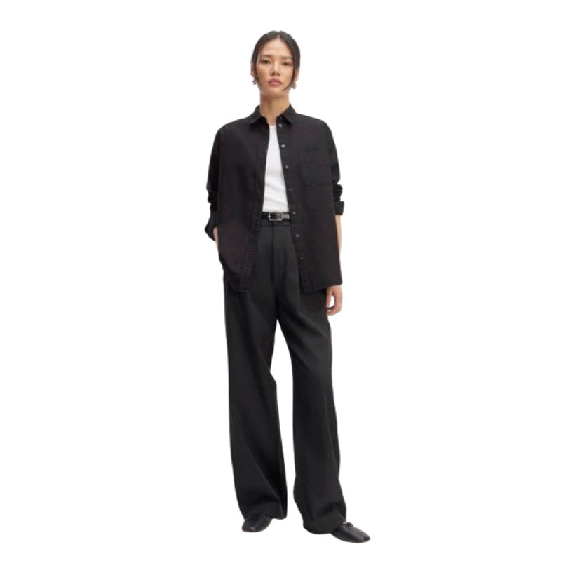 EVERLANE Women's The Must-Have Oxford Shirt Size 12 Black Oversized NWT