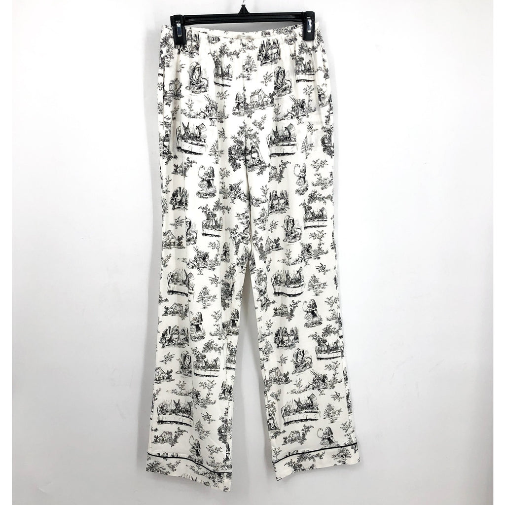 BEDHEAD PJs Womens Alice In Wonderland Pajama Set Small White Long Sleeve NWT