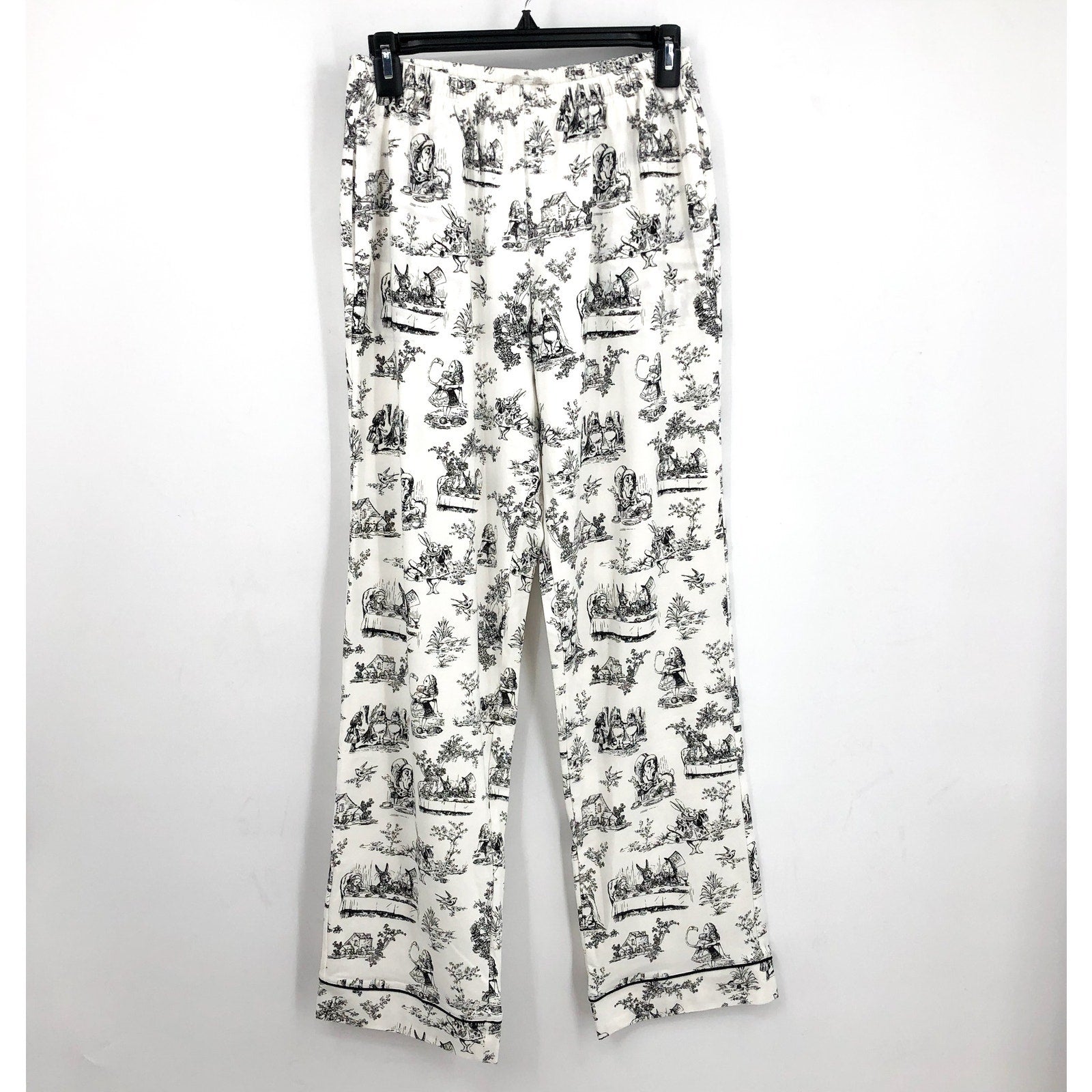 BEDHEAD PJs Womens Alice In Wonderland Pajama Set Small White Long Sleeve NWT