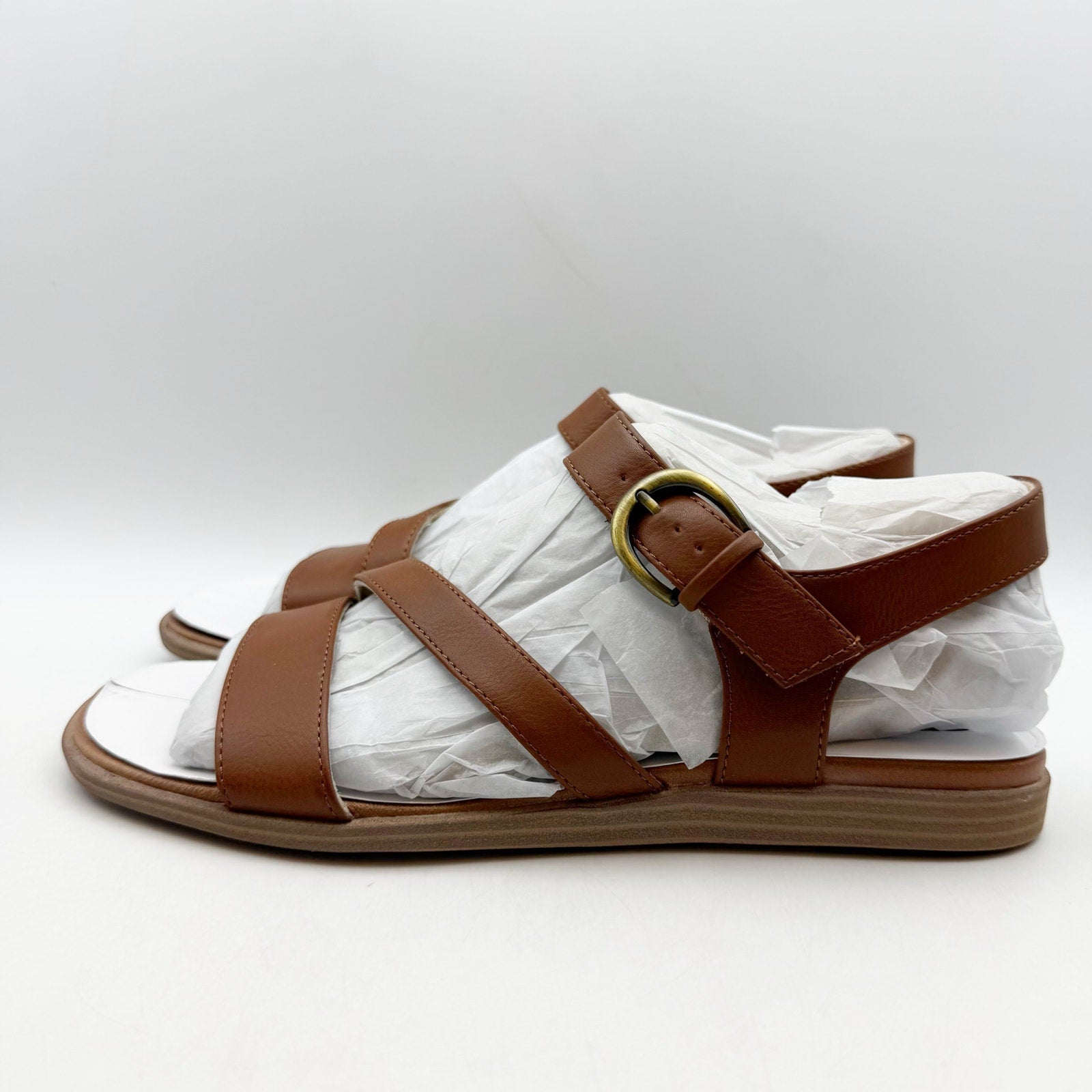 SOUL Naturalizer Womens Jayvee Sandals US 9.5 Wide Brown Vegan Leather NIB