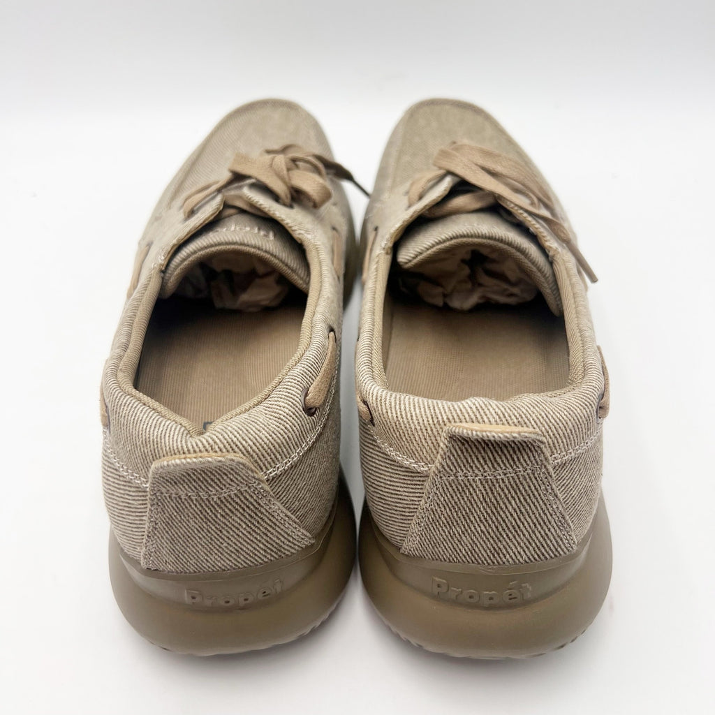 Propet Mens Viasol Lace Slip On Loafers Size 11 Wide EU 45 Tan Canvas NIB