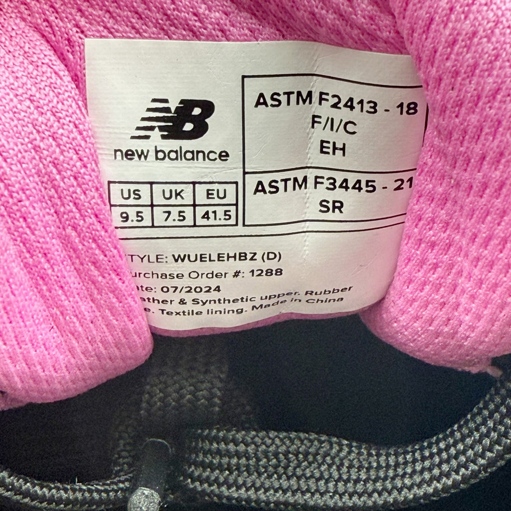 New Balance Womens Elite Lite Work Sneakers US 9.5 Wide Black Pink CT SR NIB