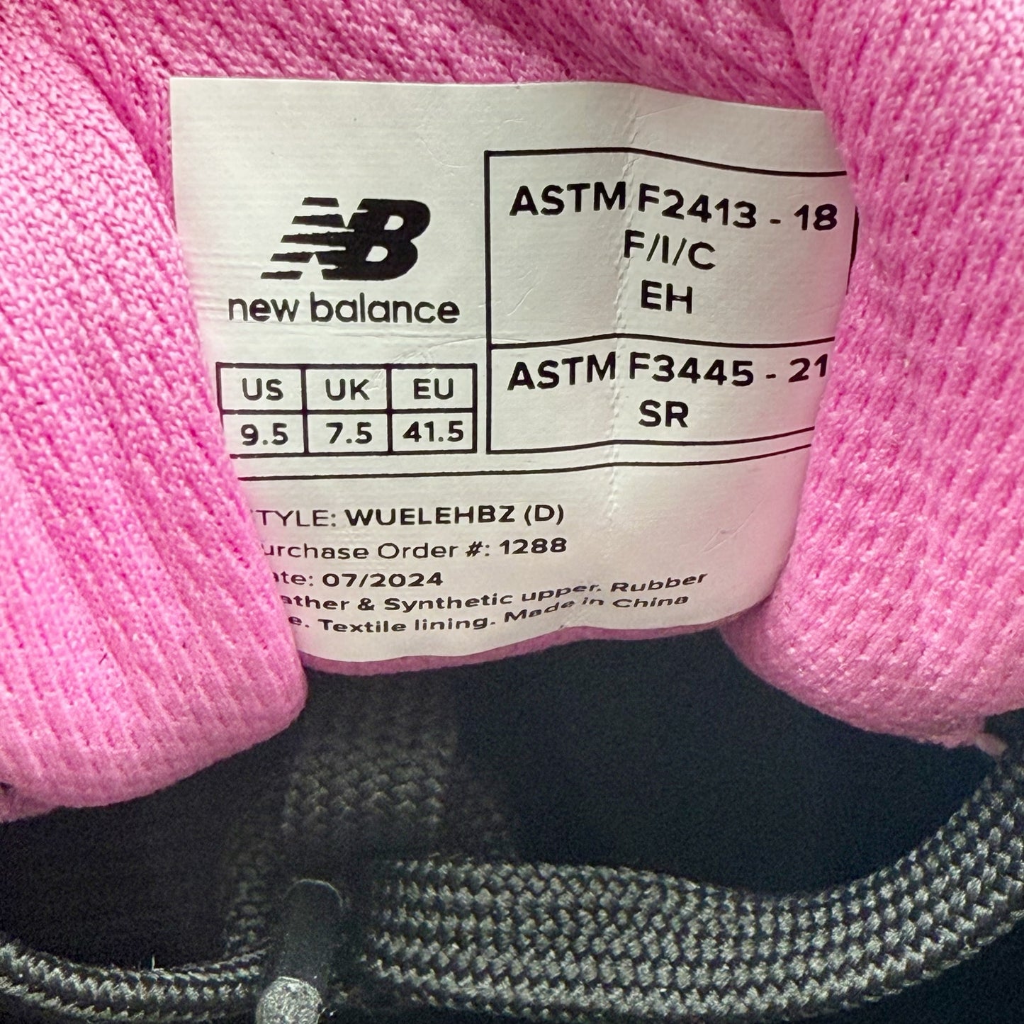 New Balance Womens Elite Lite Work Sneakers US 9.5 Wide Black Pink CT SR NIB