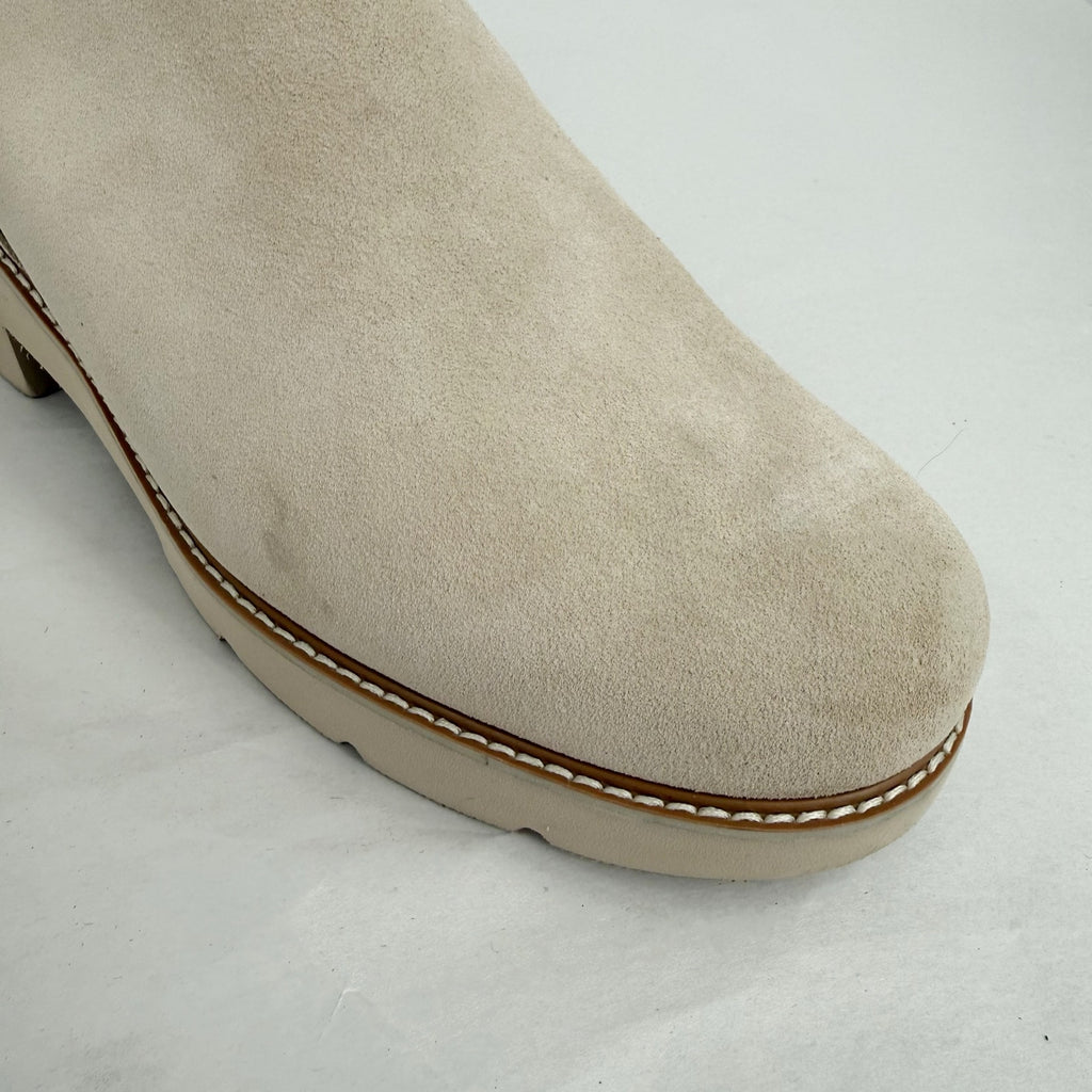 Naturalizer Womens Darry Platform Ankle Booties Size 12 WIDE Beige Suede NWOB
