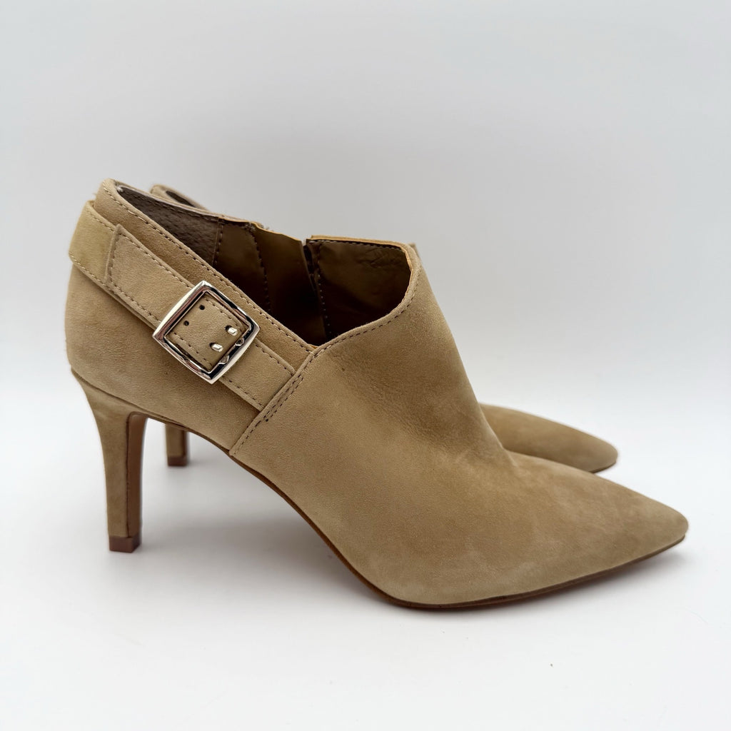 Vince Camuto Womens Kreitha Heeled Bootie Size 5.5 Brown Suede NWOB