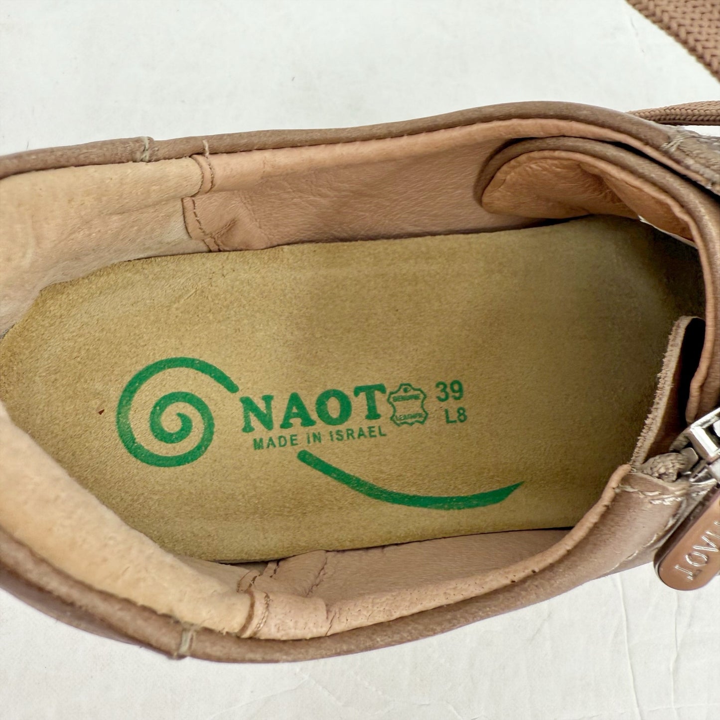 NAOT Womens Moko Oxford Sneakers EU 39 US 8 Brown Leather Slip Resistant NWOB