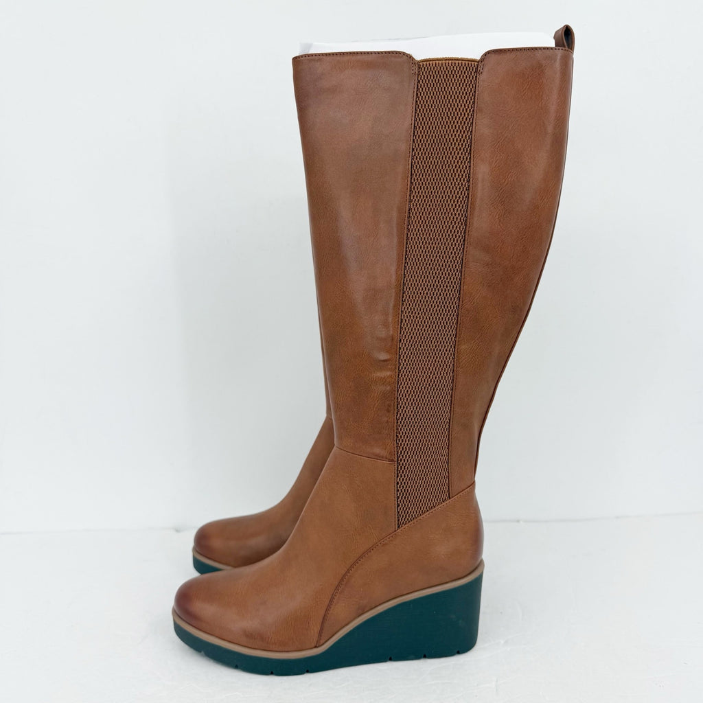 SOUL Naturalizer Women Adrian Knee High Boots US 7.5 M EU 38 Wide Calf Brown NIB