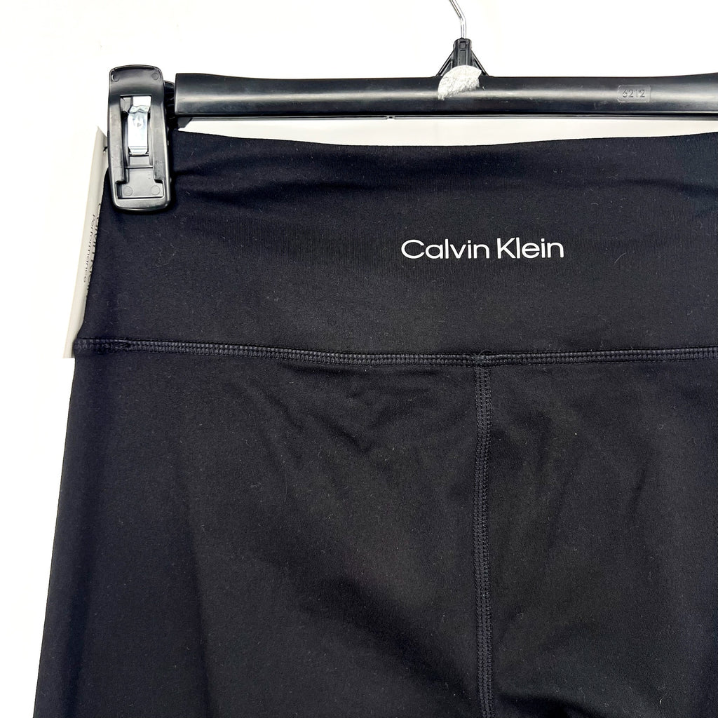 CALVIN KLEIN Women's Flared Gym Leggings Small Black Elastic Waist NWT