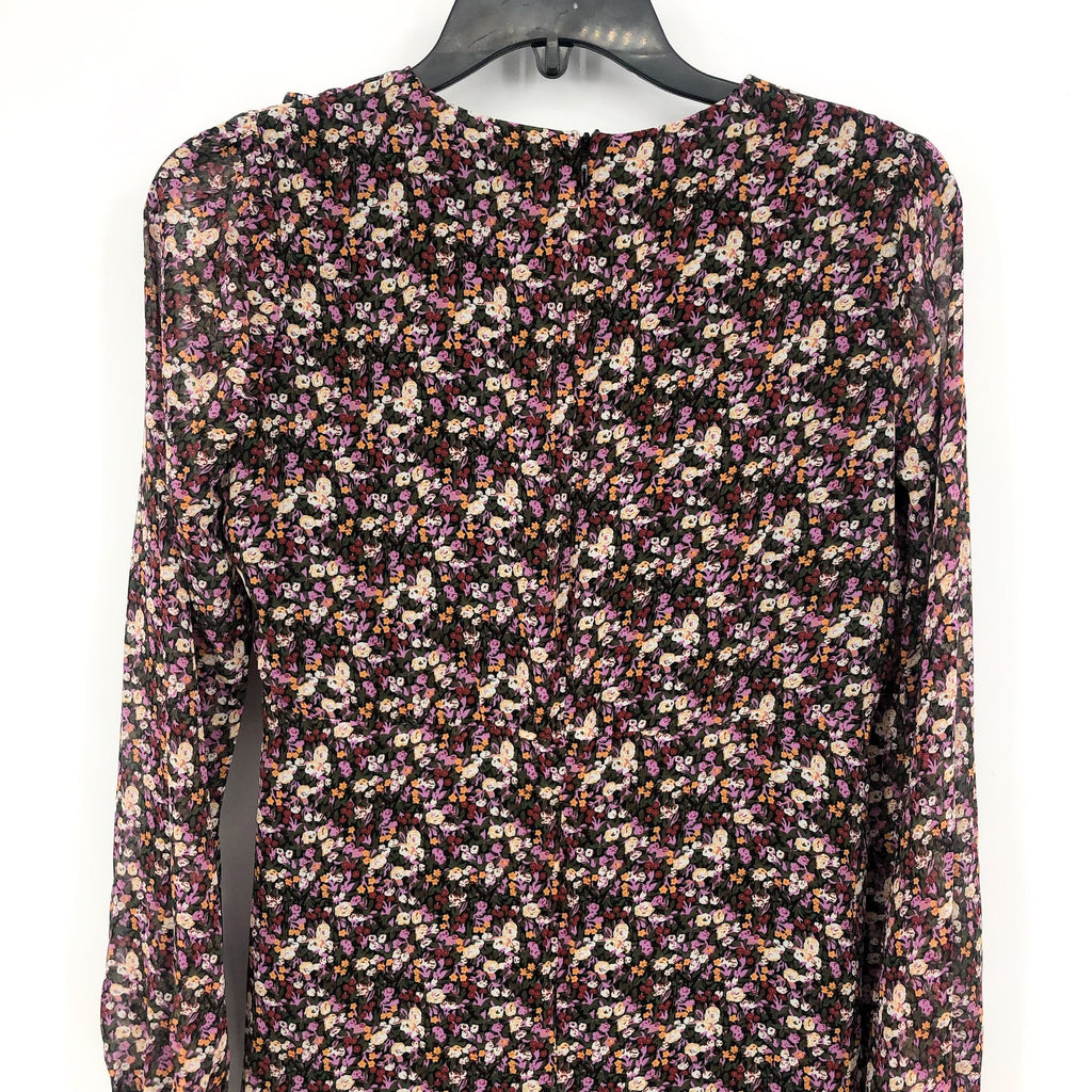 BARDOT JUNIOR Girls Cassidy Wrap Dress Size 18 Black Pink Floral Long Sleeve NWT