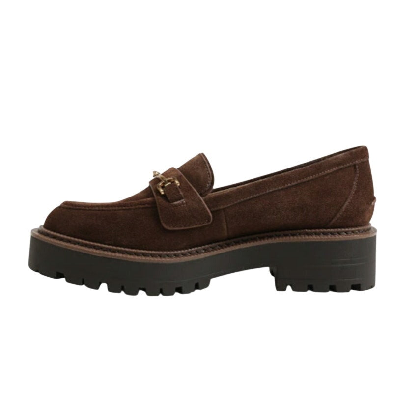 Sam Edelman Womens Lea Platform Loafers Size 8.5 M Brown Suede NIB