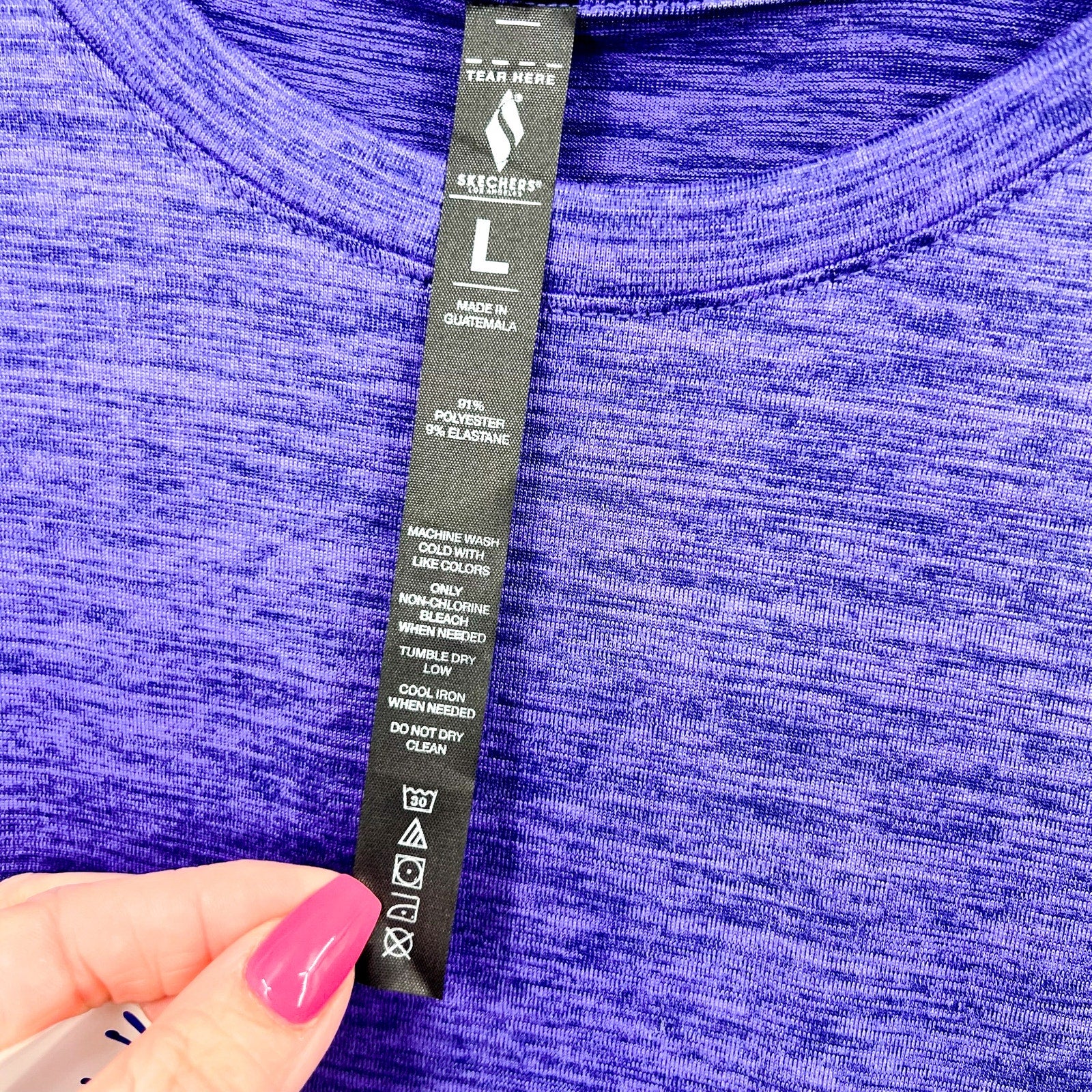 SKECHERS Women's GO DRI Swift Tunic Tee Large Dark Purple Short Sleeve NWT