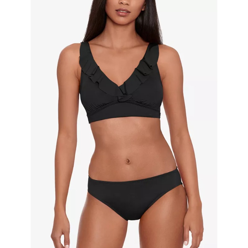 LAUREN RALPH LAUREN Beach Club Hipster Bikini Bottoms Size 6 Black Swim NWOT