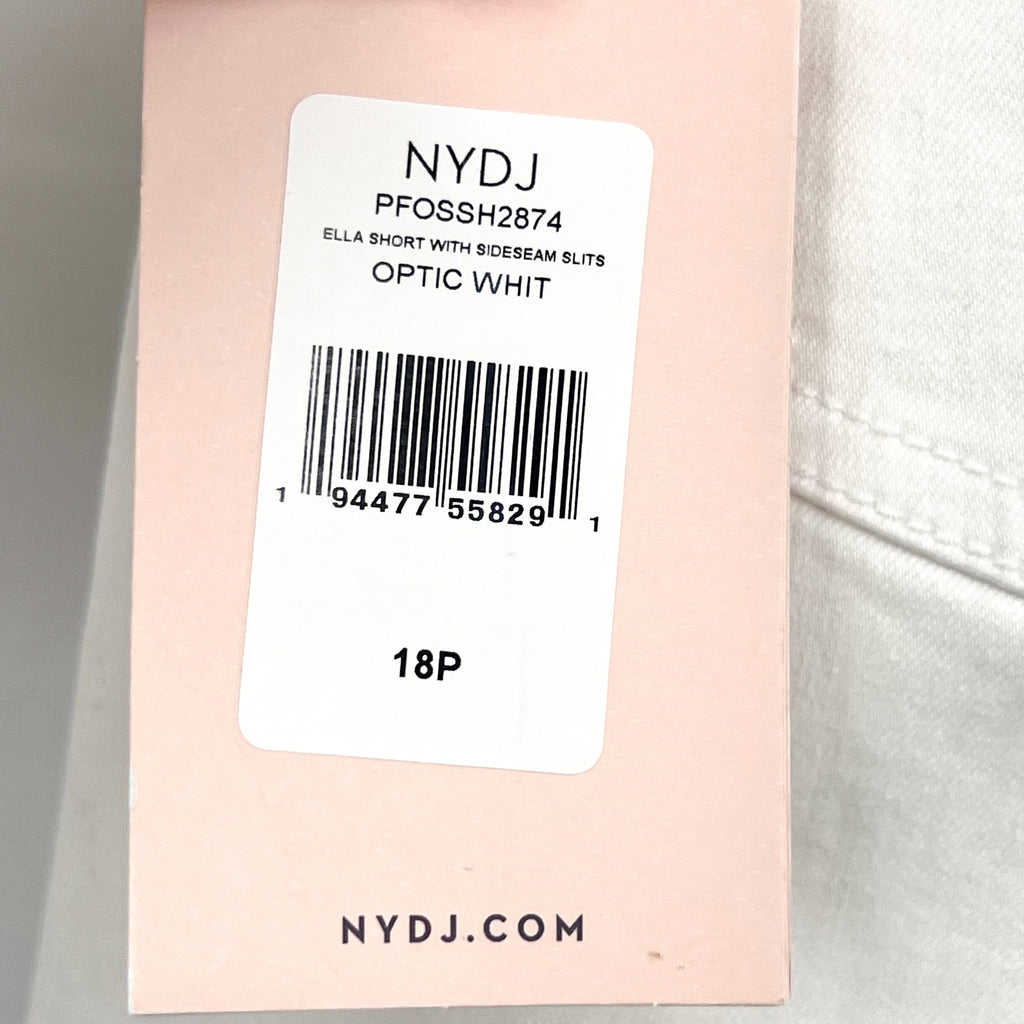 NYDJ Womens Ella Denim Shorts Size 18 PETITE Optic White 8" Inseam NWT