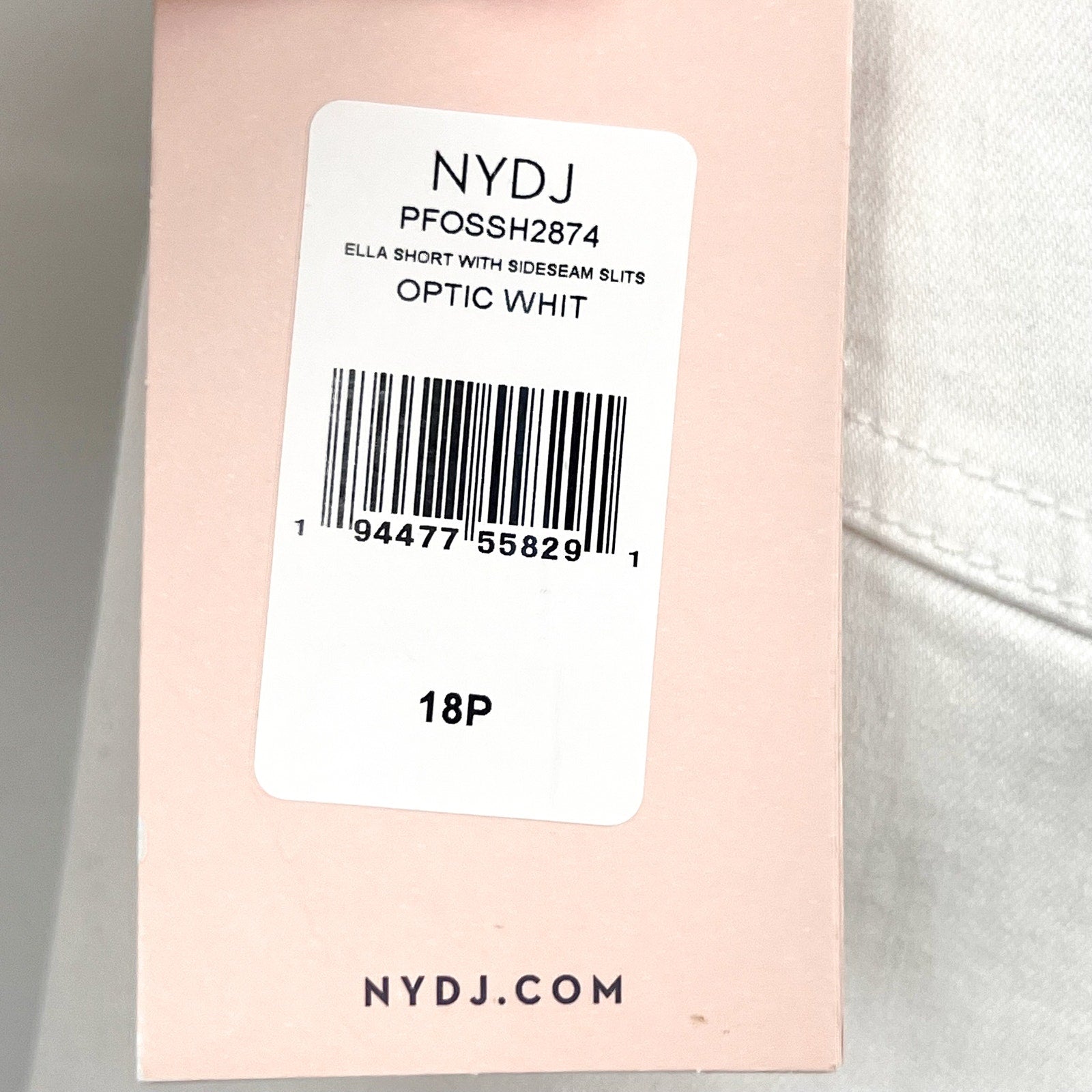NYDJ Womens Ella Denim Shorts Size 18 PETITE Optic White 8" Inseam NWT