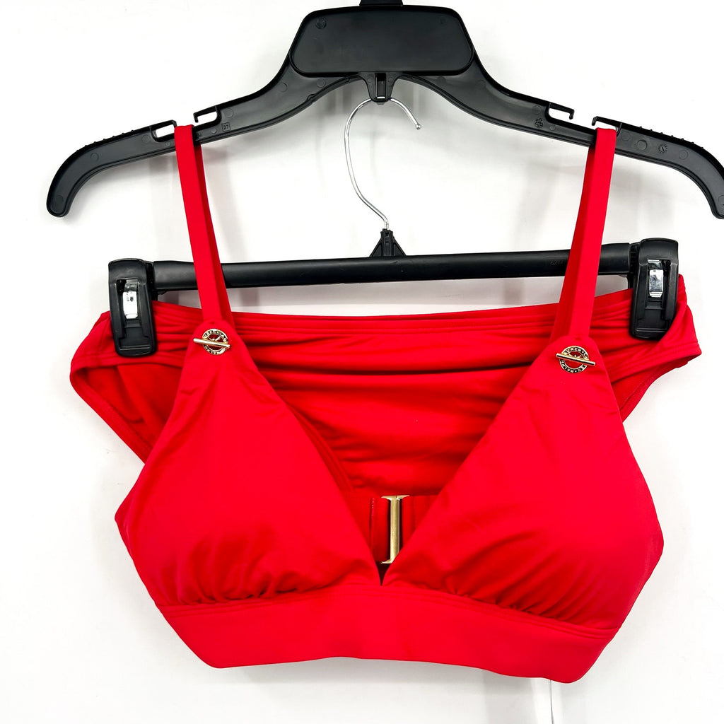 LAUREN RALPH LAUREN Beach Club V Neck Bikini Set Size 8 Red NWT