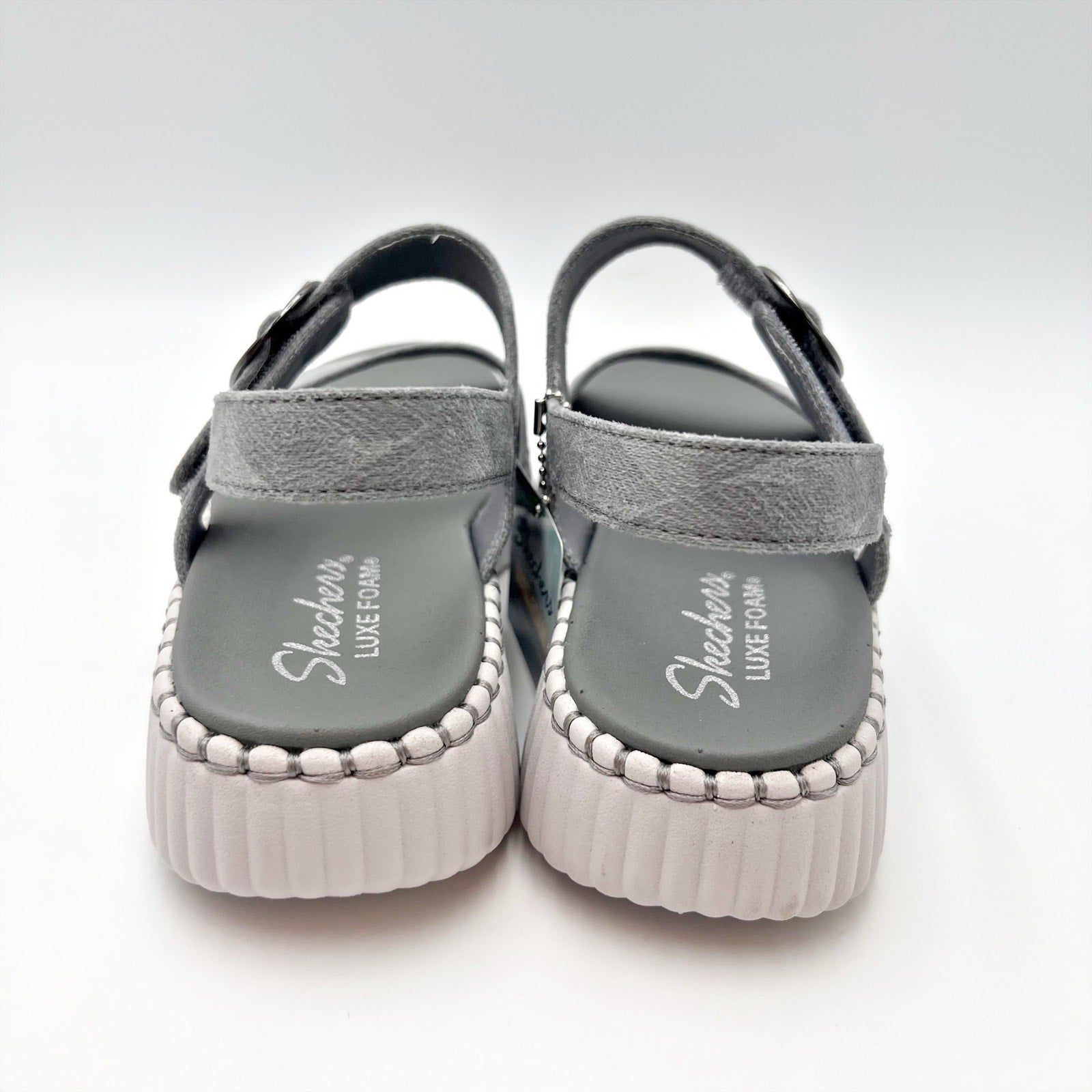 SKECHERS Womens Wilshire Boulevard Illusion of Love Sandals Size 9 Grey NIB
