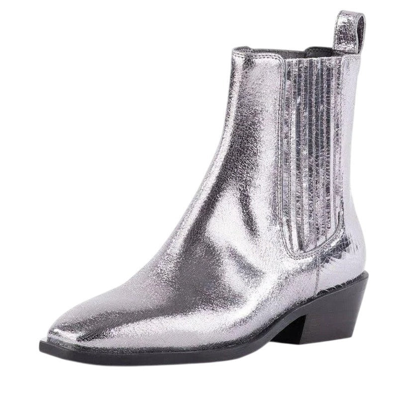 Seychelles Womens Hold Me Down Chelsea Ankle Boots US 10 Silver Leather NWOB