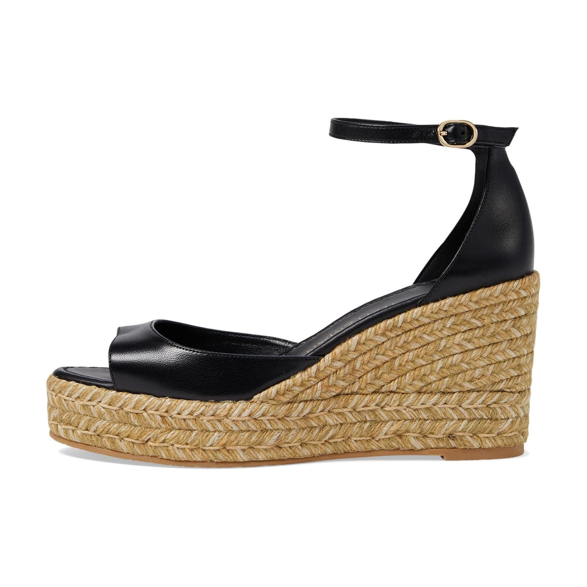 Stuart Weitzman Womens Nudistcurve Espadrille Wedge Sandals Size 10.5B Black NIB