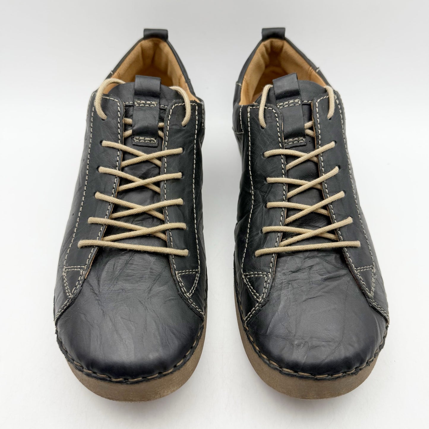 JOSEF SEIBEL Womens Fergey 56 Sneaker EU 41 US 10-10.5 Black Leather Lace Up NIB