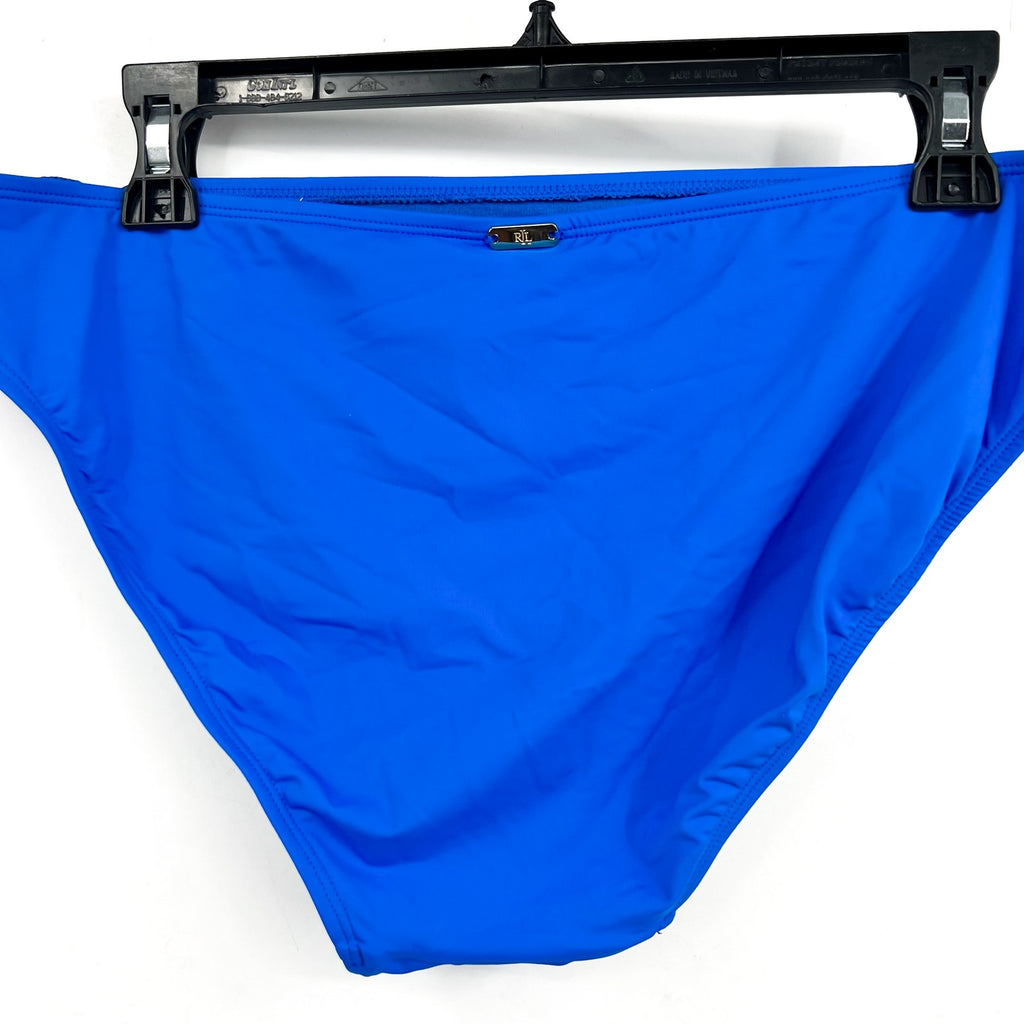 LAUREN RALPH LAUREN Macrame-Ring Hipster Bikini Bottoms Size 8 Blue NWT
