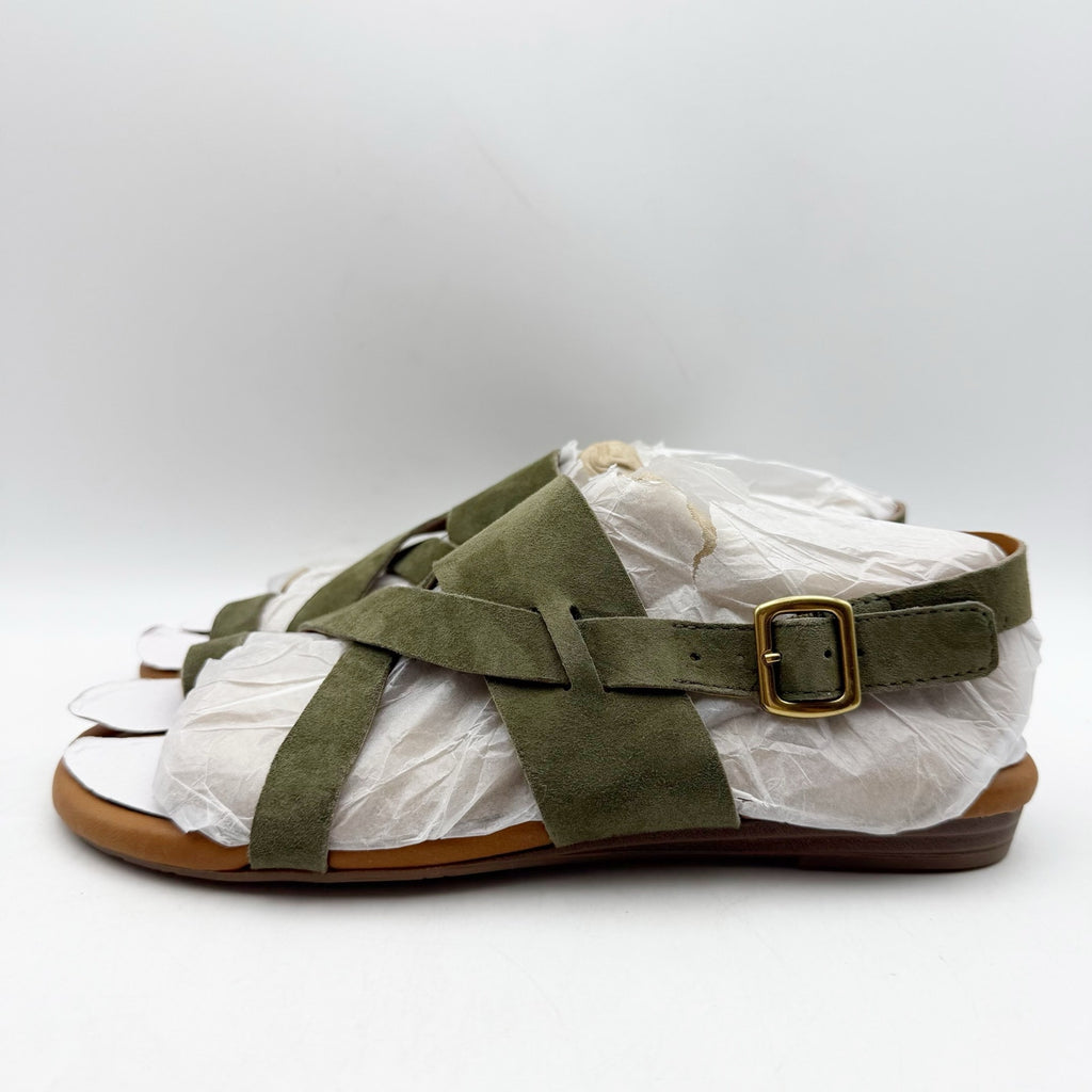 Franco Sarto Womens Gia Sandals US 6 M EU 36 Green Suede NWOB