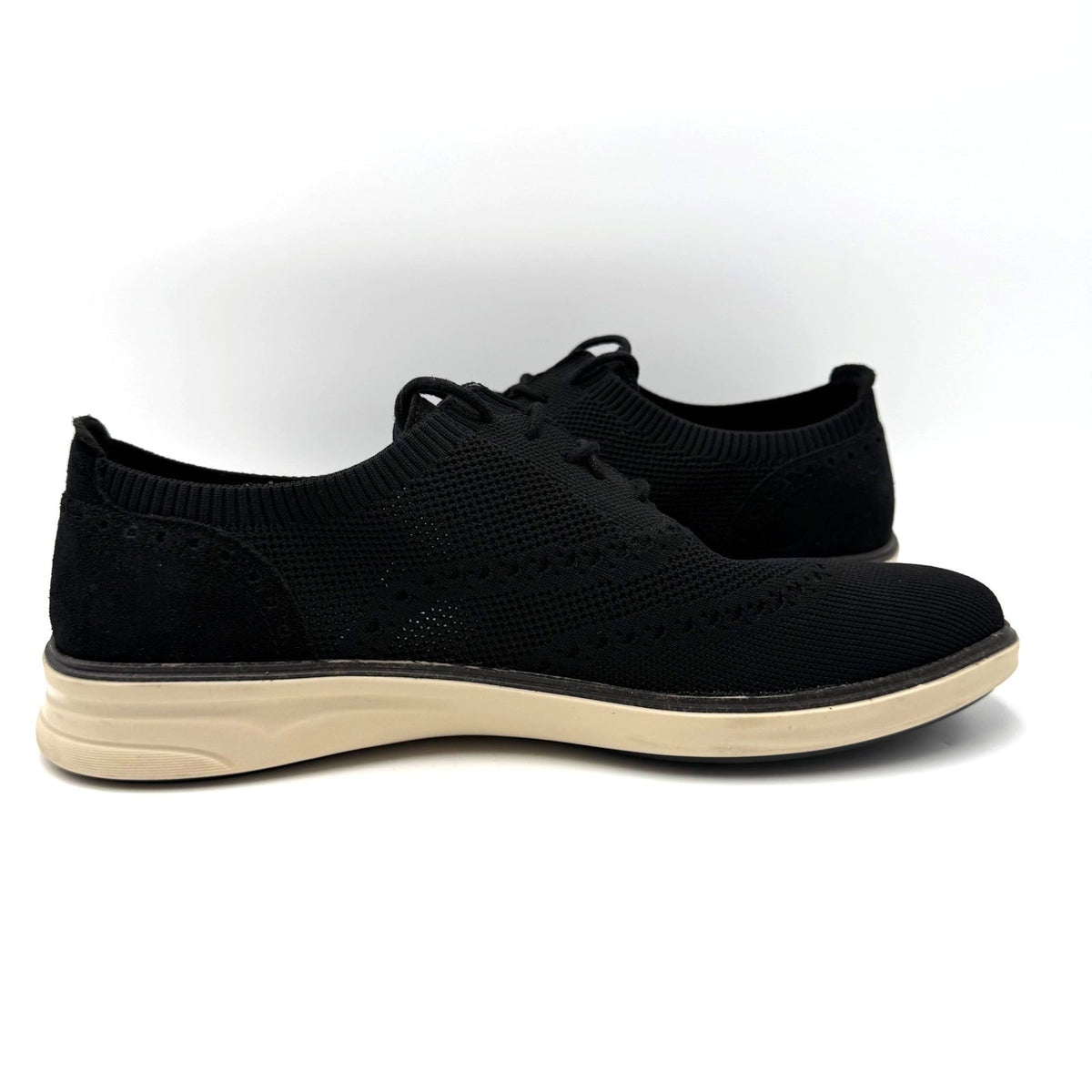 Vince Camuto Mens Hampt Wingtip Oxford Sneakers Size 11.5 Black Knit NIB
