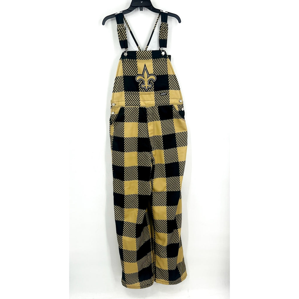 NFL TEAM APPAREL Mens New Orleans Saints Logo Bib Overalls XL Black Gold NWT
