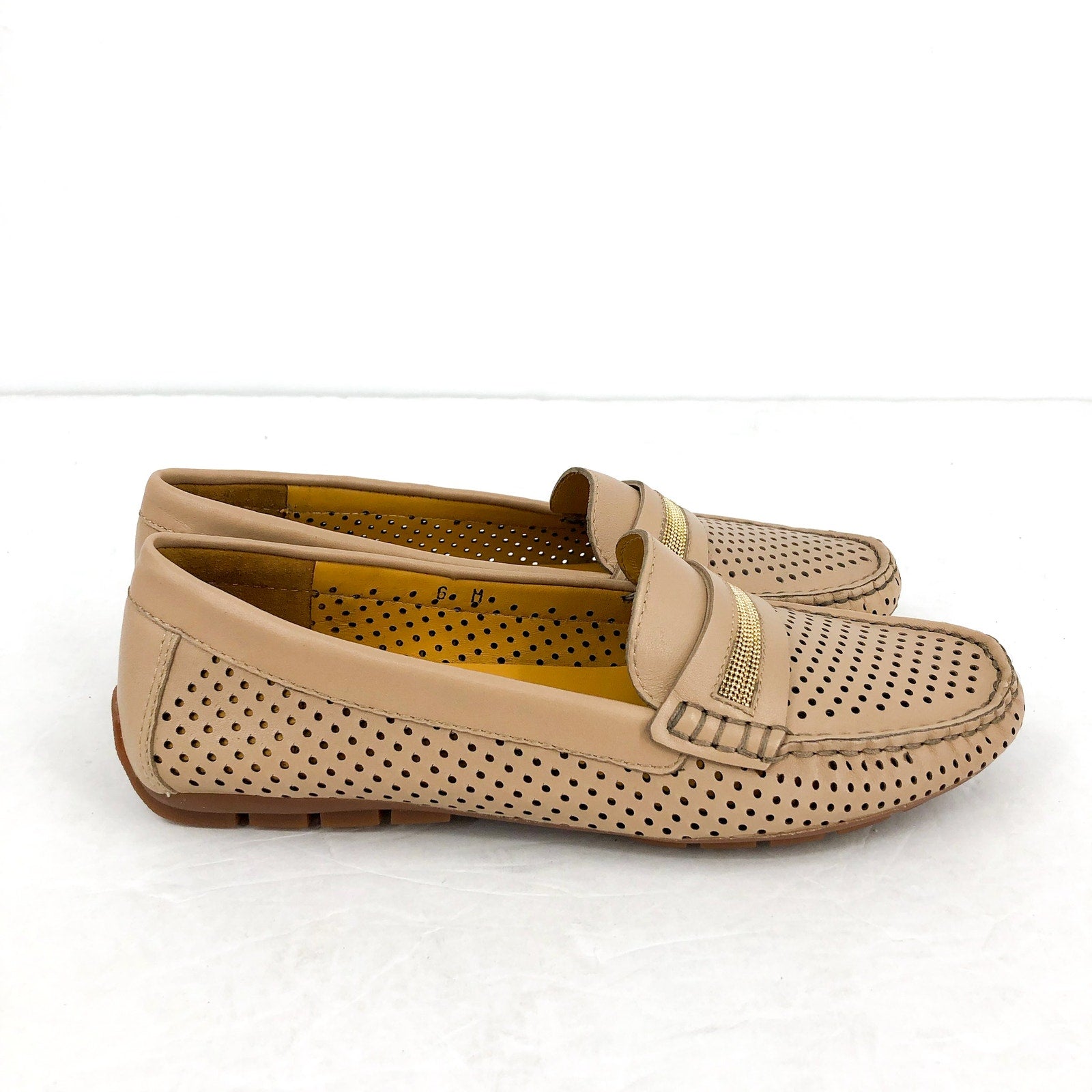 Vaneli Womens Acris Driving Loafers US 6 M EU 36.5 Nude Tan Leather NIB