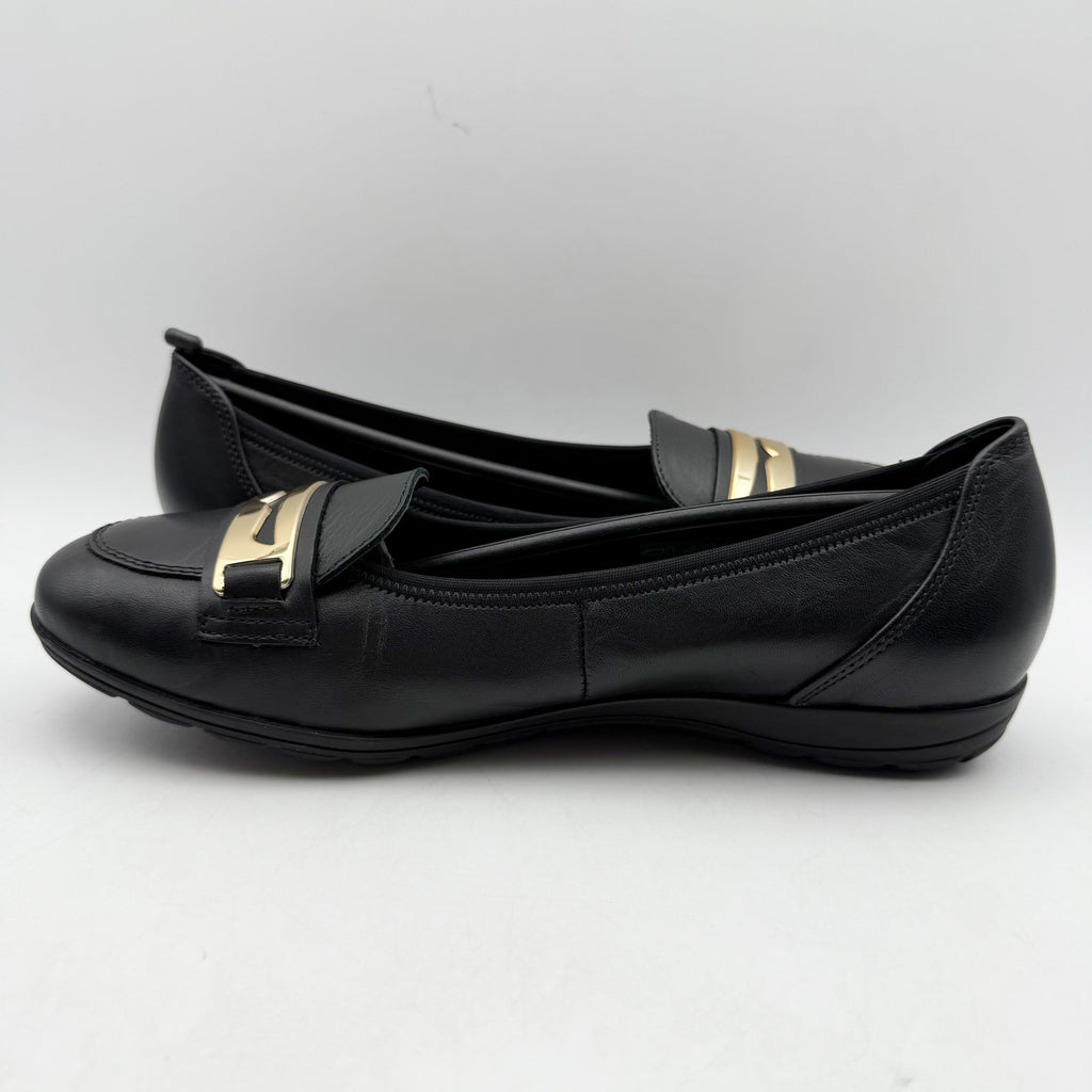 Mephisto Womens Electra Flats EU 38.5 US Size 8.5 Black Leather NIB