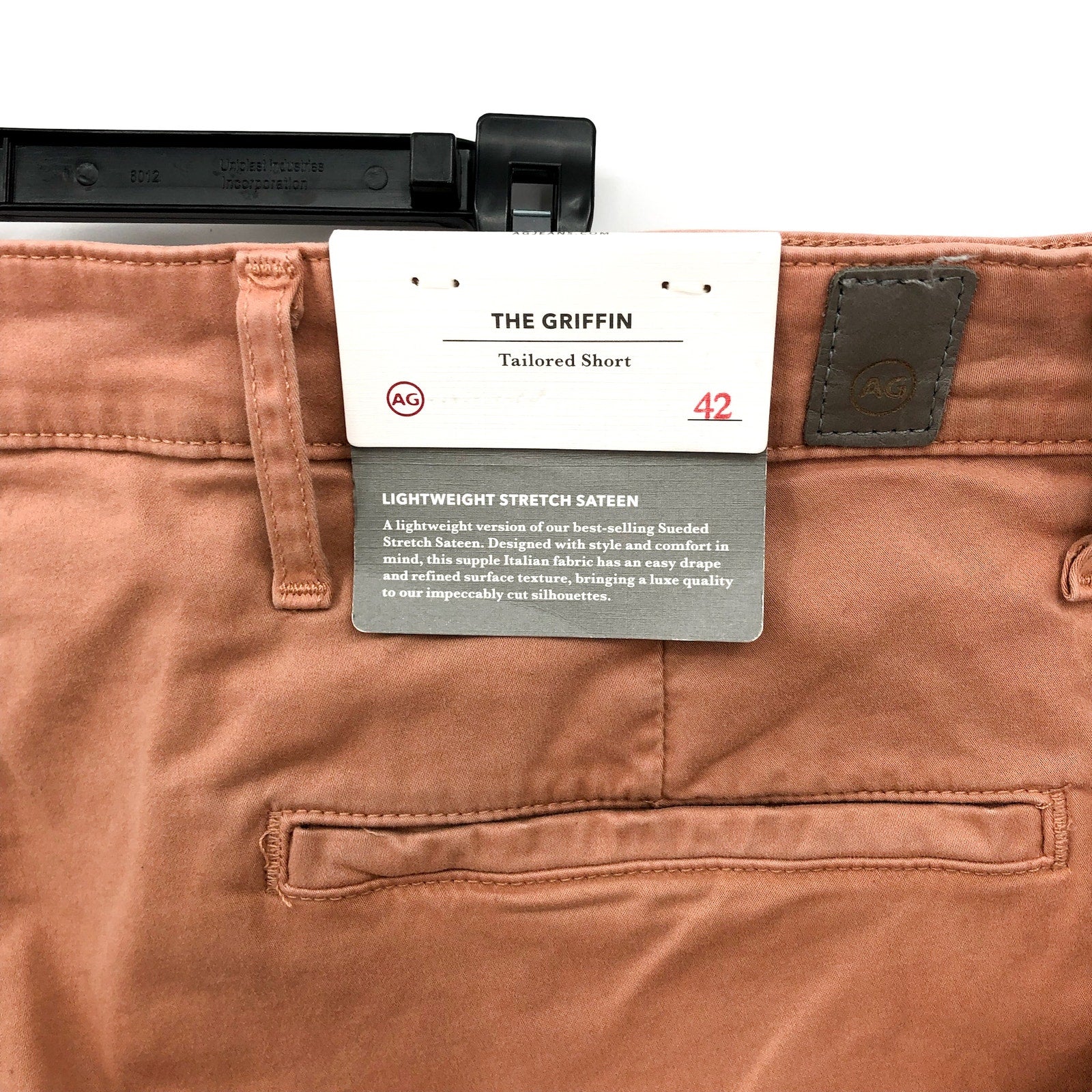 AG ADRIANO GOLDSCHMIED Mens Griffin Shorts Size 42 Orange 10" Tailored Fit NWT