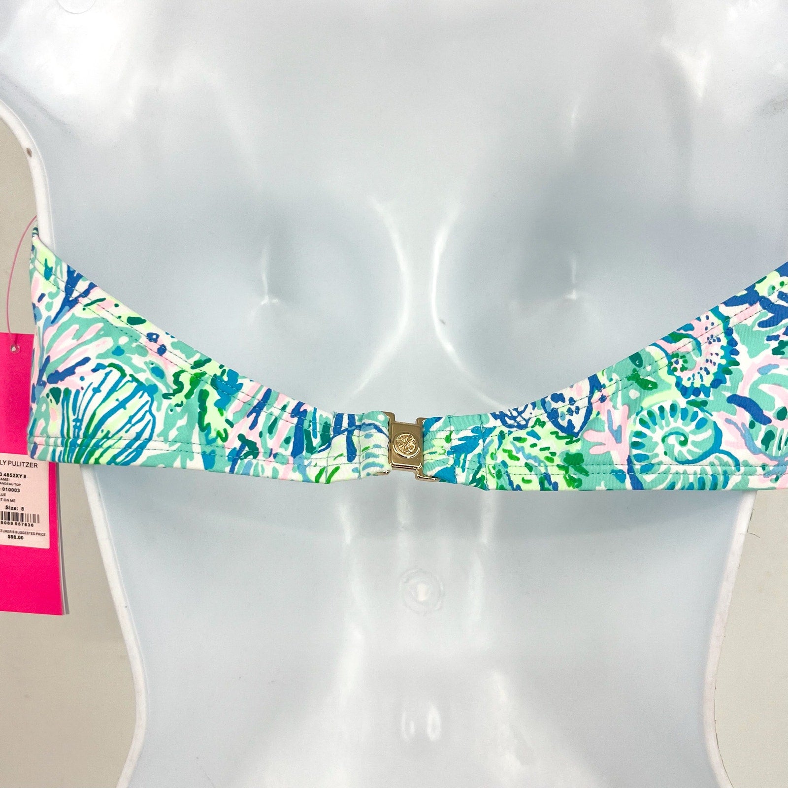 LILLY PULITZER Womens Agnes Bikini Top Size 8 Surf Blue Soleil It On Me NWT