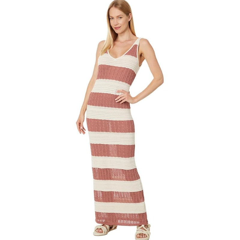 SPLENDID Women's Nicola Knit Tank Dress Medium Sunset White Sand Stripe NWT