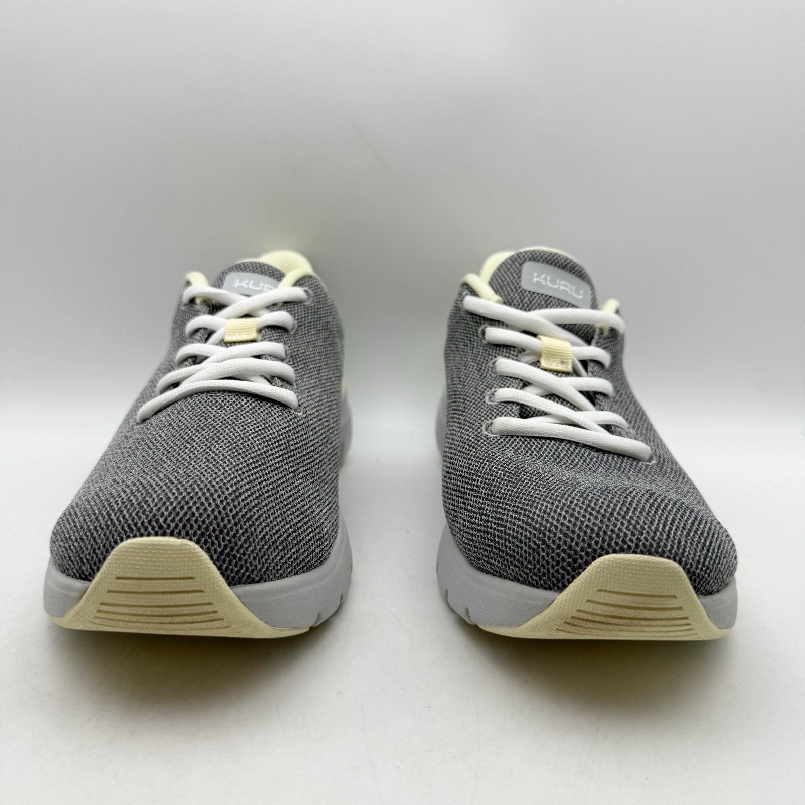 KURU Womens Flex Via Sneakers 8.5 M Dove Gray Pale Lime Athletic Shoes NWOB