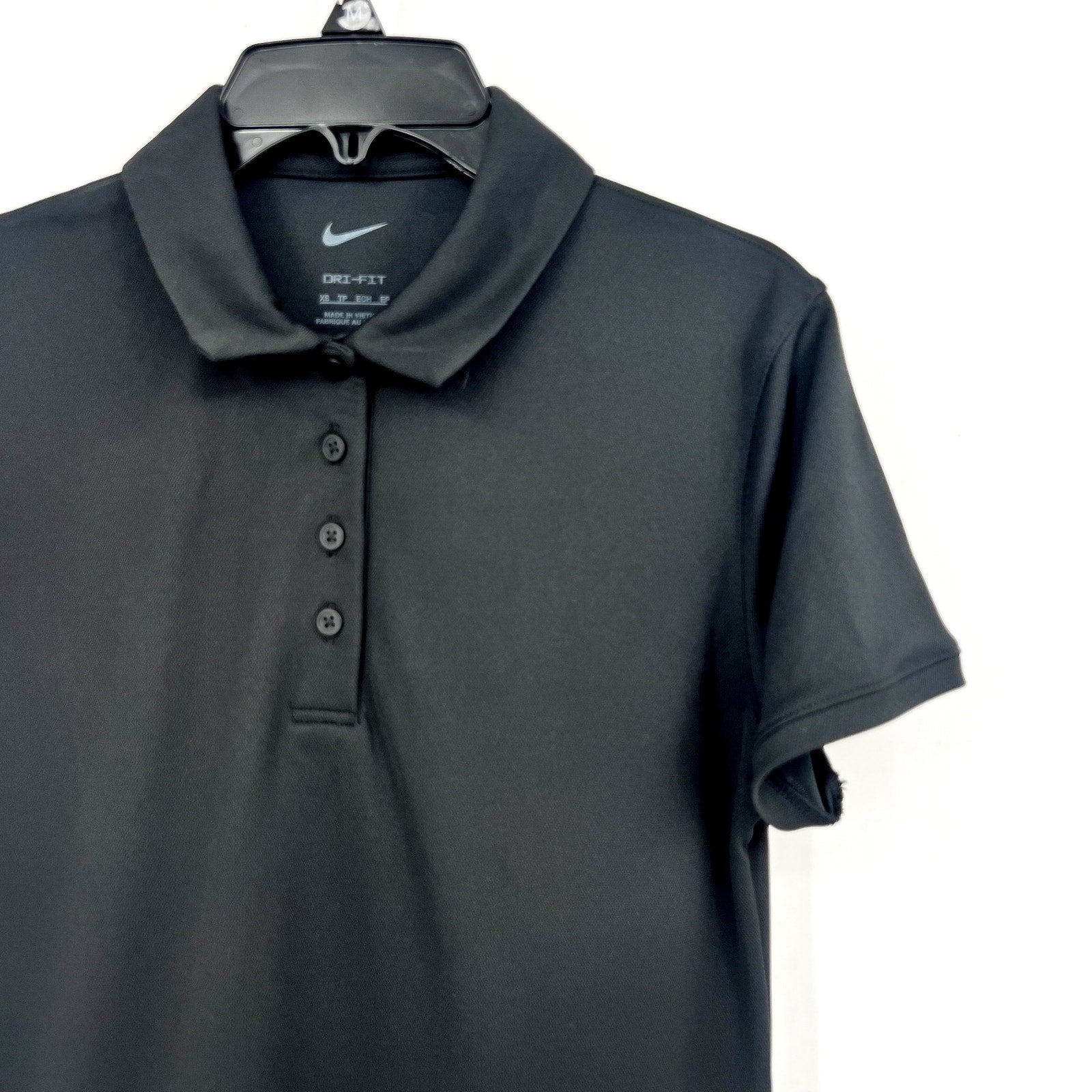 NIKE Women's Dri-FIT Victory Golf Polo Shirt XS Black Short Sleeve NWT