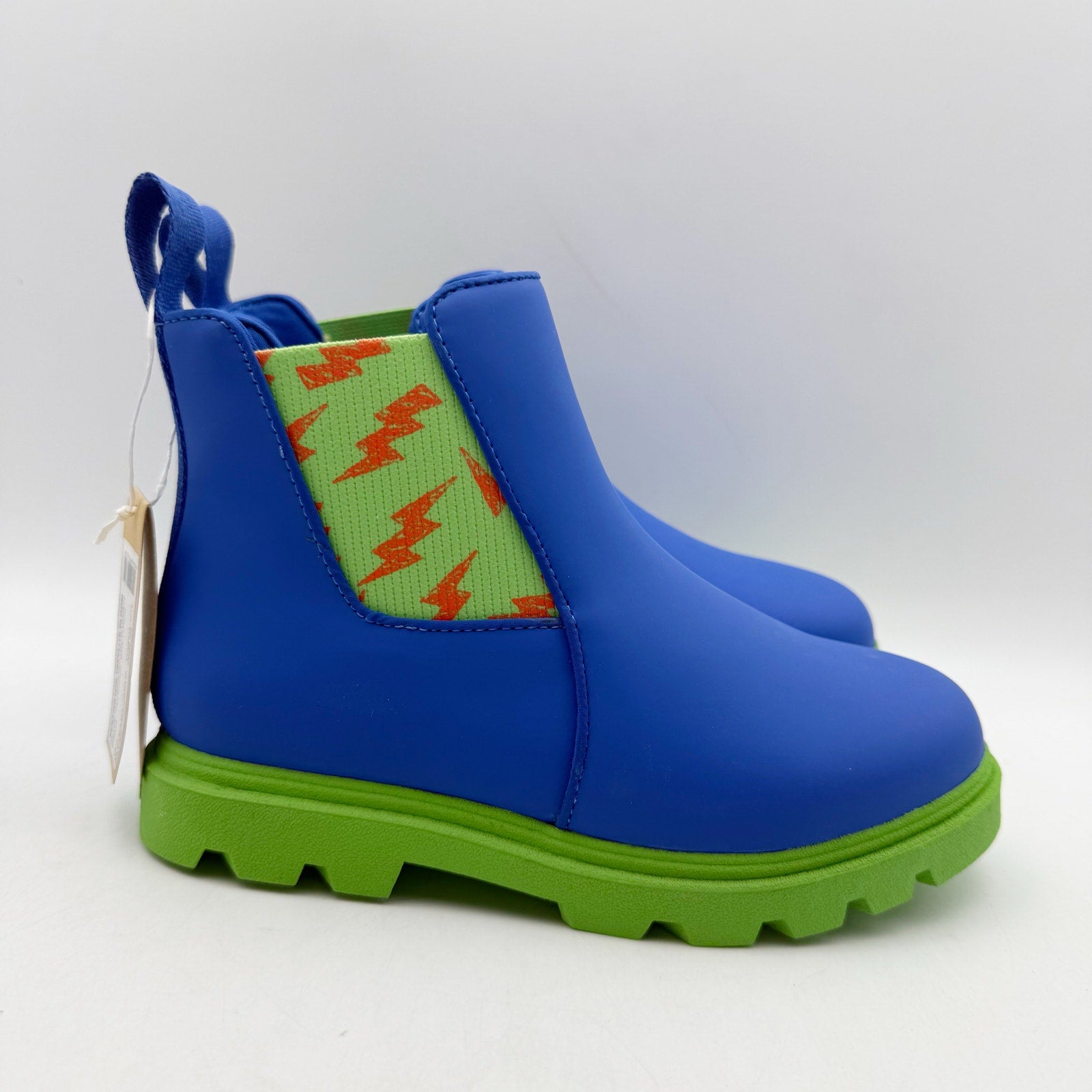Native Boys Kensington Treklite Bloom Boots US 1 Blue Green Lightning Bolts NIB