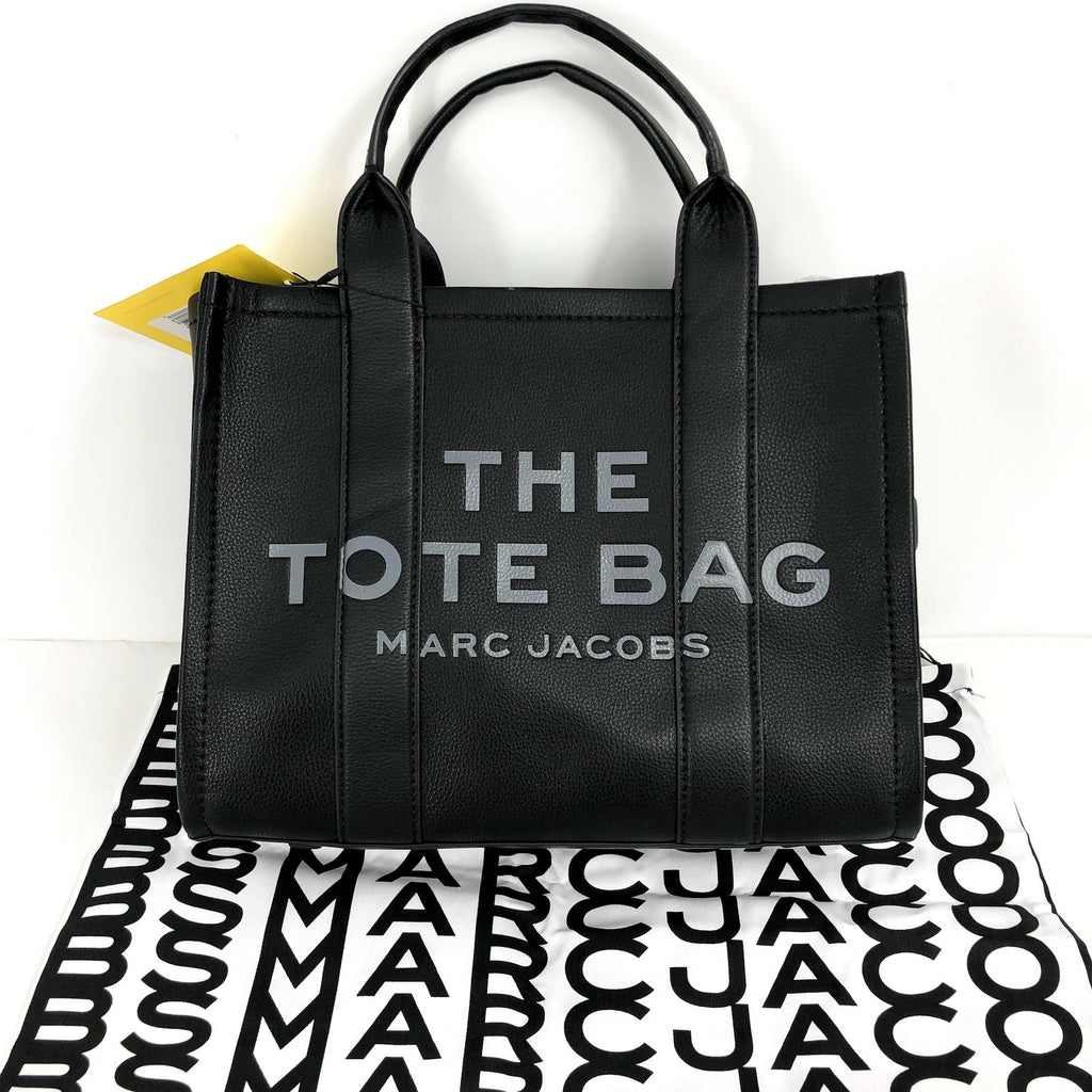 MARC JACOBS The Leather Medium "The Tote Bag" Black Zipper Top H004L01PF21 NWT