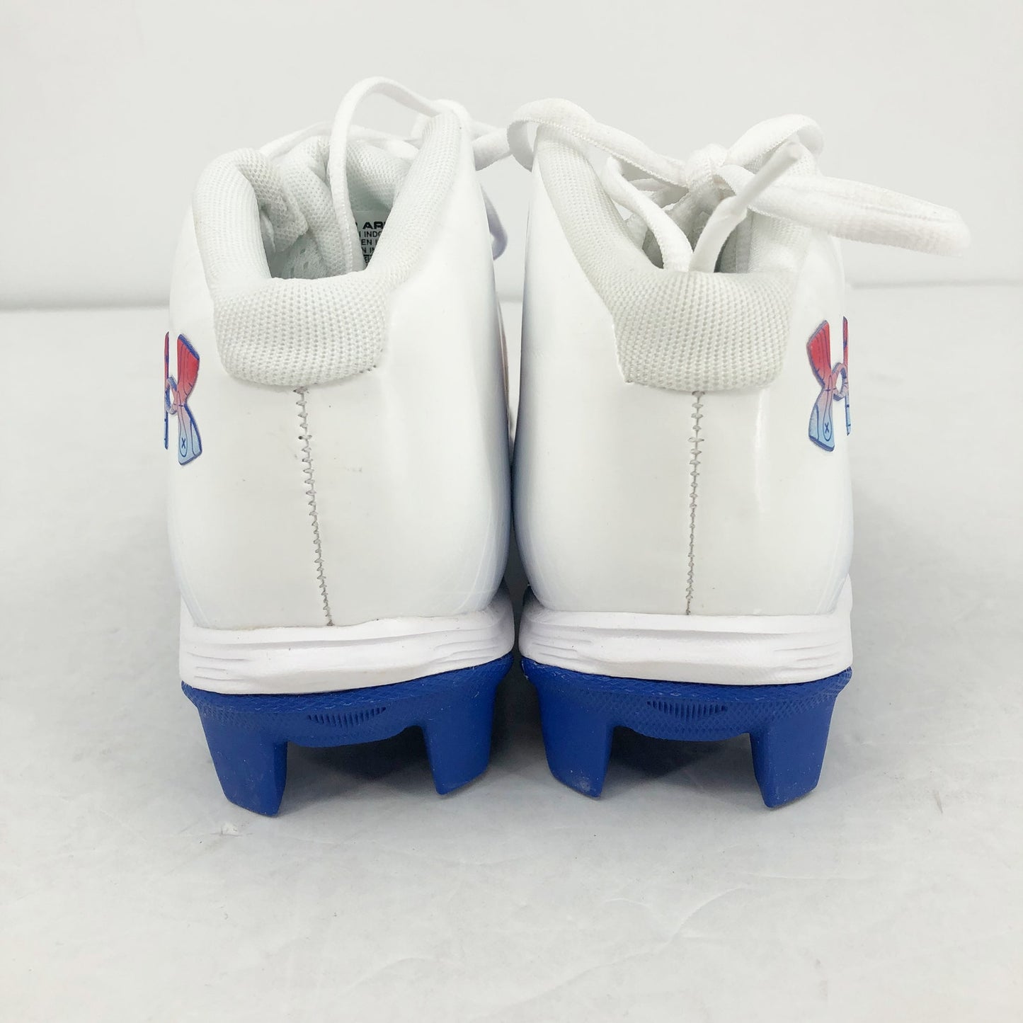 Under Armour Boys Spotlight Fran RM 4 TX Football Cleats 2.5 Red White Blue NWOB