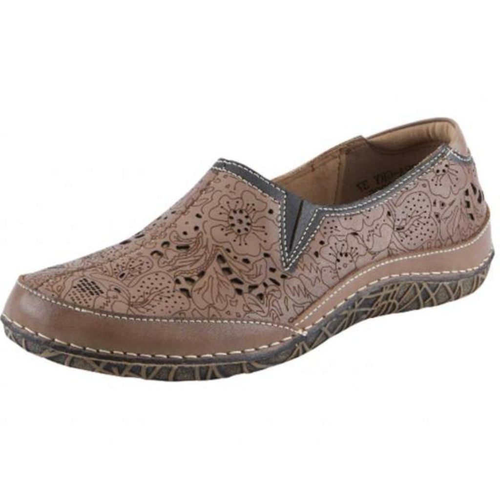L'ARTISTE Women's Libora Loafers EU 38 US 8 Brown Leather Perforated NWOB