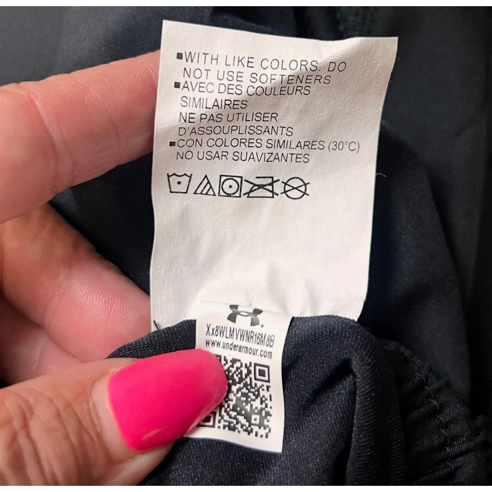 UNDER ARMOUR Women's Fly By 2 in 1 Athletic Shorts Large Black Stretch NWT