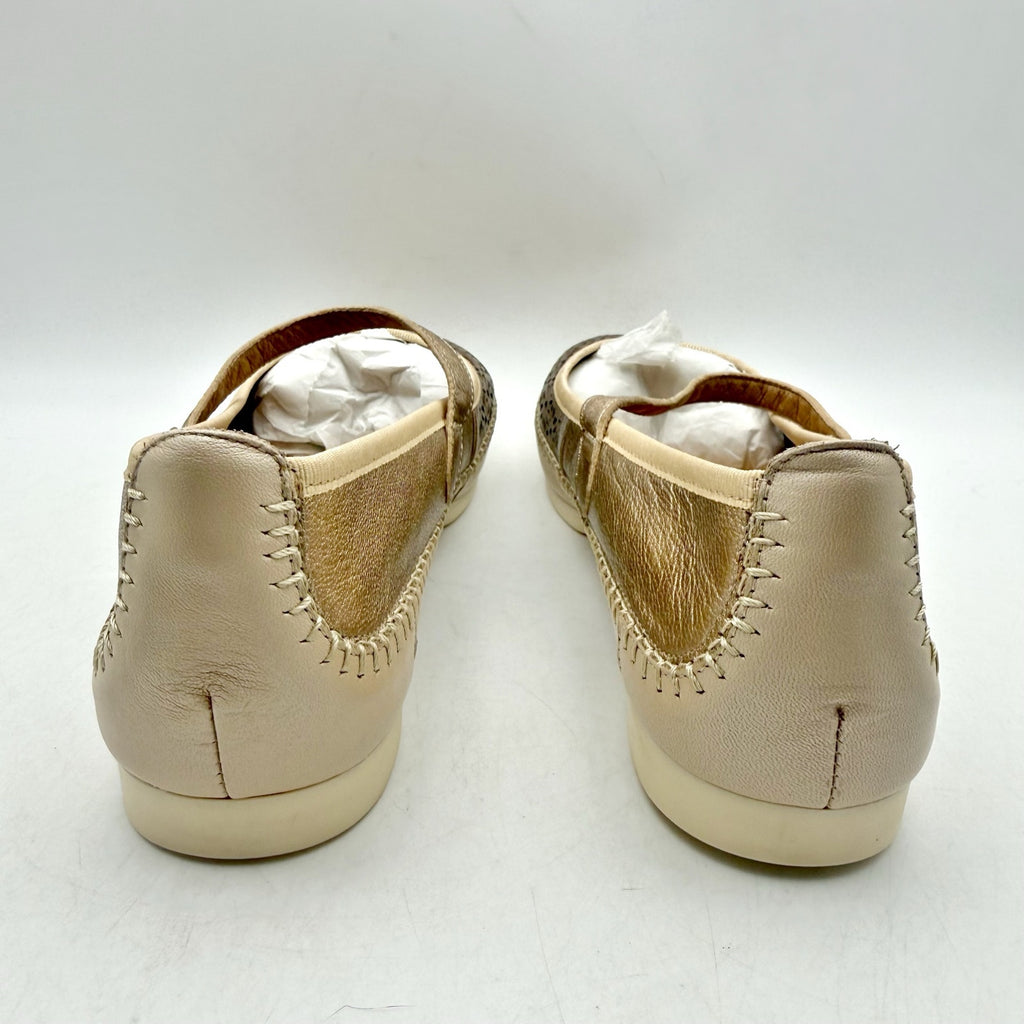 Pikolinos Womens Aguilas Ballet Flats EU 40 US 10 Champagne Gold Leather NWOB