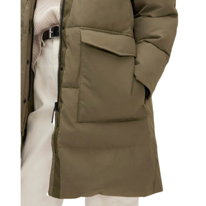 EVERLANE Women's The ReNew Long Puffer Jacket XS Army Green Hood Coat NWT