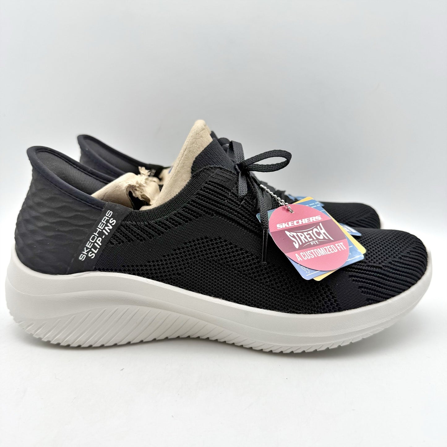 Skechers Womens Ultra Flex 3.0 Slip In Sneakers US 9 Black White Athletic NIB