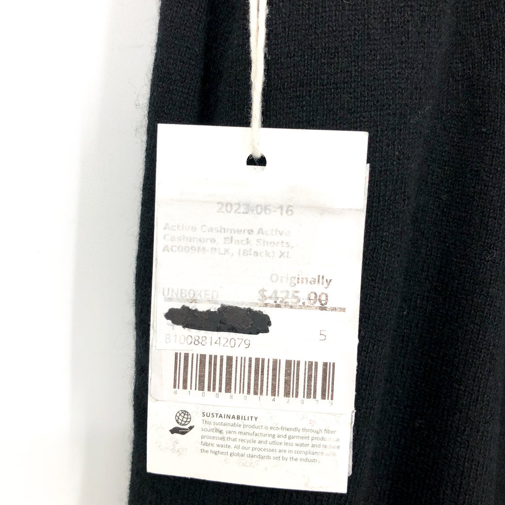 ACTIVE CASHMERE Men's Seamless Weight Fitted Cashmere Short XL Black NWT