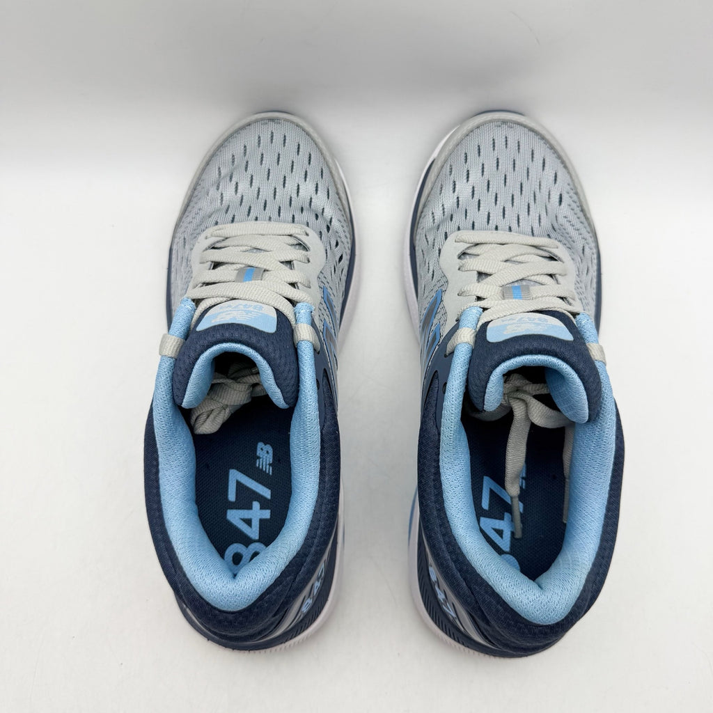 New Balance Womens 847v4 Walking Shoes US 6.5 AA NARROW Grey Blue Athletic NWOB
