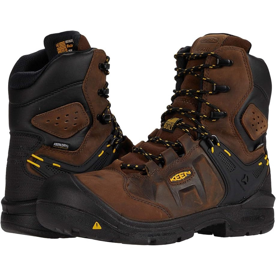 KEEN Mens Utility Dover 8" Work Boot US 14 D EU 47.5 Brown WP Carbon Toe NIB