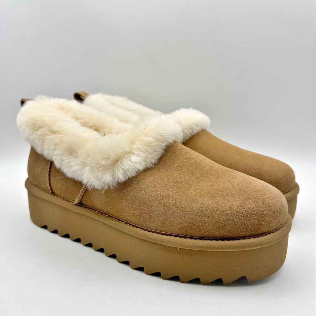 UGG Womens Nita Platform Slippers US 10 EU 41 Chestnut Brown Suede NWOB